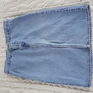 Vintage Gap Womens‎ Size 10 Denim Front Slit Midi Skirt Pockets Medium Wash